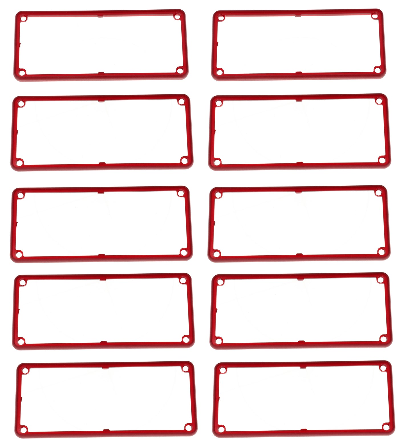 Hammond 1455QBTRD-10 1455 Series Open Plastic Bezels, Translucent Red, 10-pack, For 1455Q Series Metal End Plate Enclosures.
