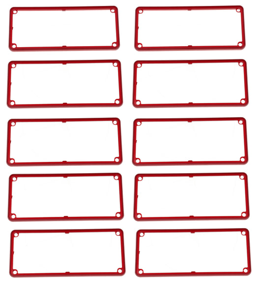 Hammond 1455QBTRD-10 1455 Series Open Plastic Bezels, Translucent Red, 10-pack, For 1455Q Series Metal End Plate Enclosures.