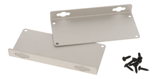 Hammond 1455QF 1455 Series Flanged Aluminum End Panel Kit, Clear Anodized, Pair, For 1455Q Series Enclosures.