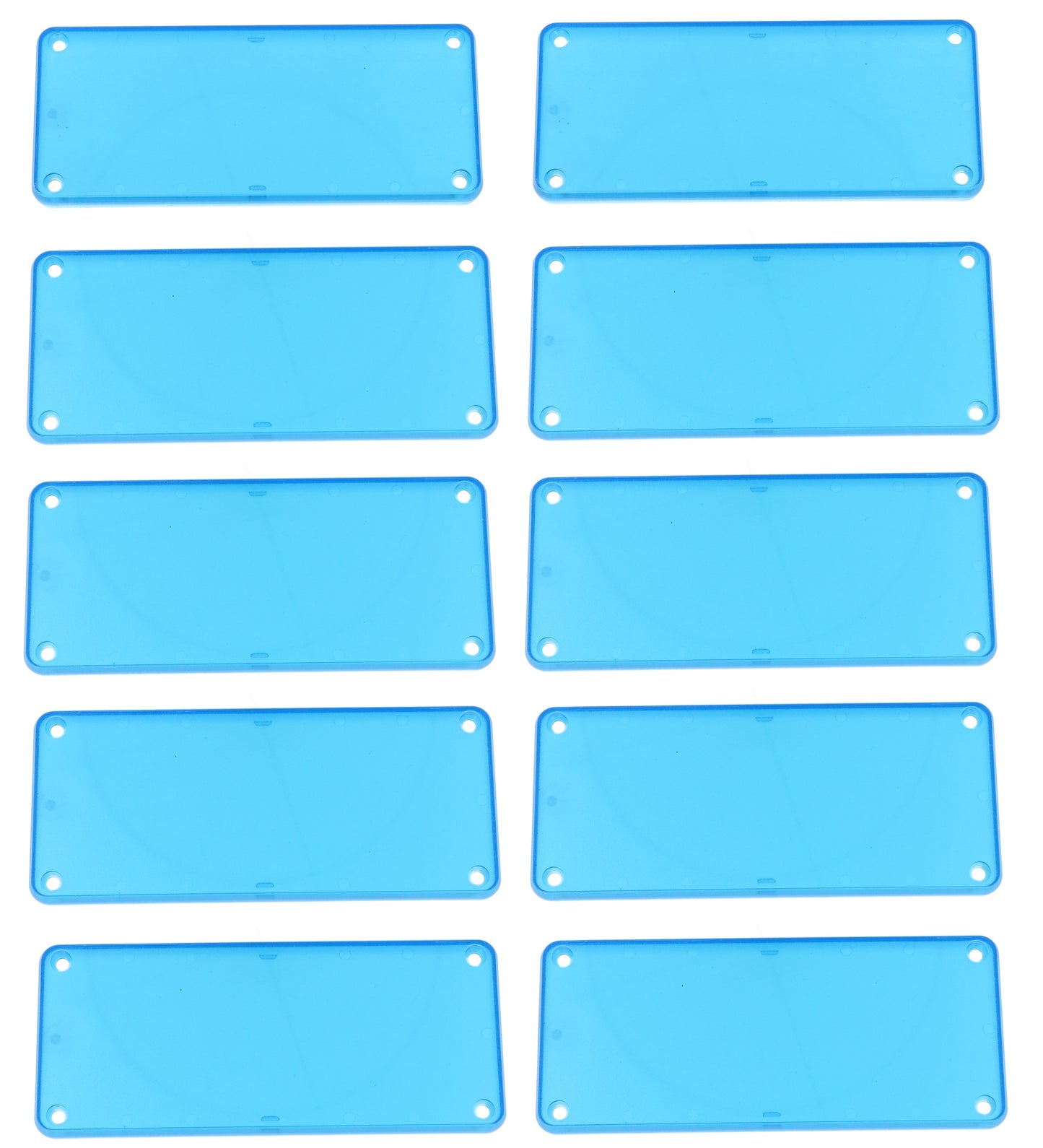 Hammond 1455QPLTBU-10 1455 Series Closed Plastic Bezels/End Caps, Translucent Blue, 10-pack, For 1455Q Series Enclosures.