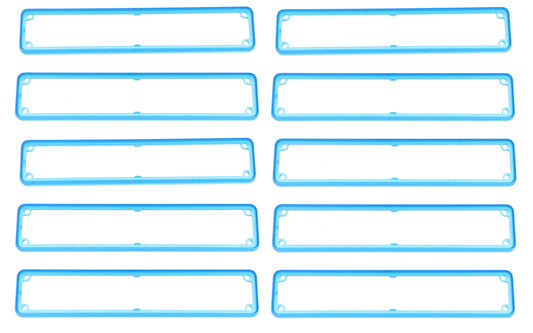 Hammond 1455RBTBU-10 1455 Series Open Plastic Bezels, Translucent Blue, 10-pack, For 1455R Series Metal End Plate Enclosures.