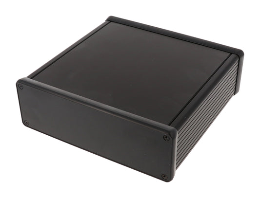 Hammond 1455T1602BK Extruded Aluminum Enclosure, Black with Plastic End Panels 6.3" x 6.5" x 2.05"