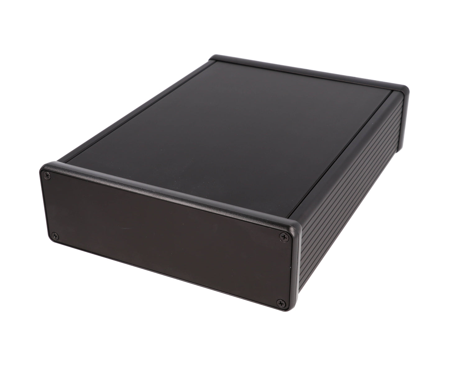 Hammond 1455T2201BK Extruded Aluminum Enclosure 8.66" x 6.5" x 2.05" with Metal End Panels