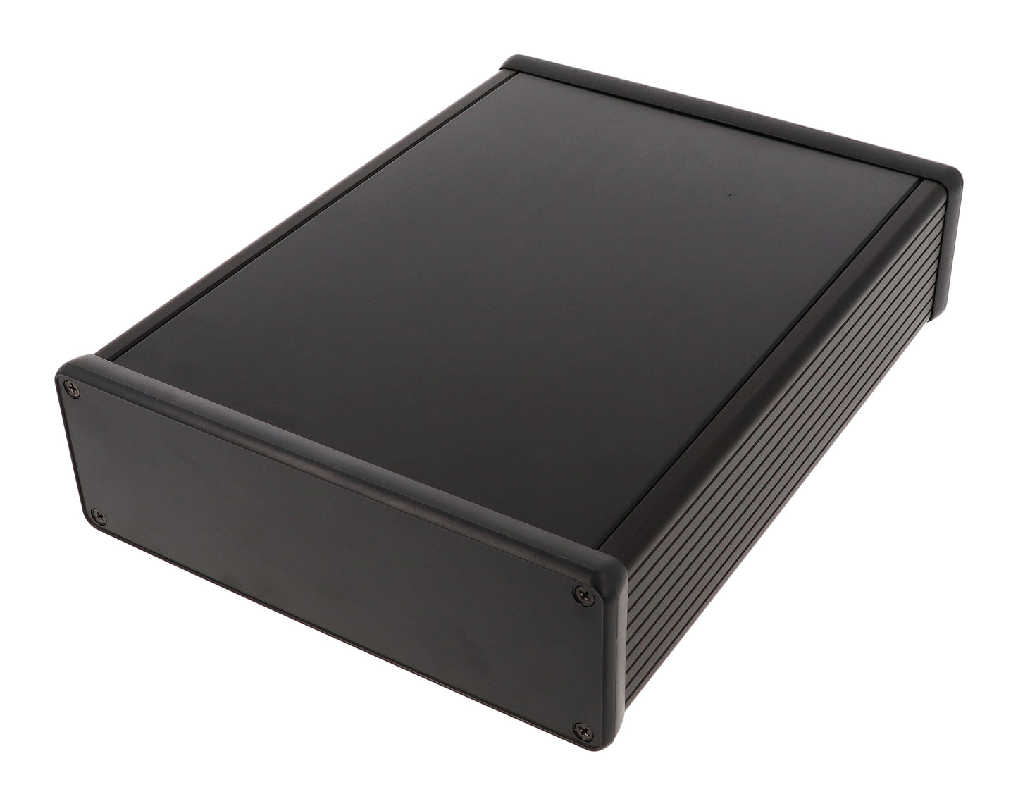 Hammond 1455T2202BK Extruded Aluminum Enclosure, Black with Plastic End Panels 8.66" x 6.5" x 2.05"