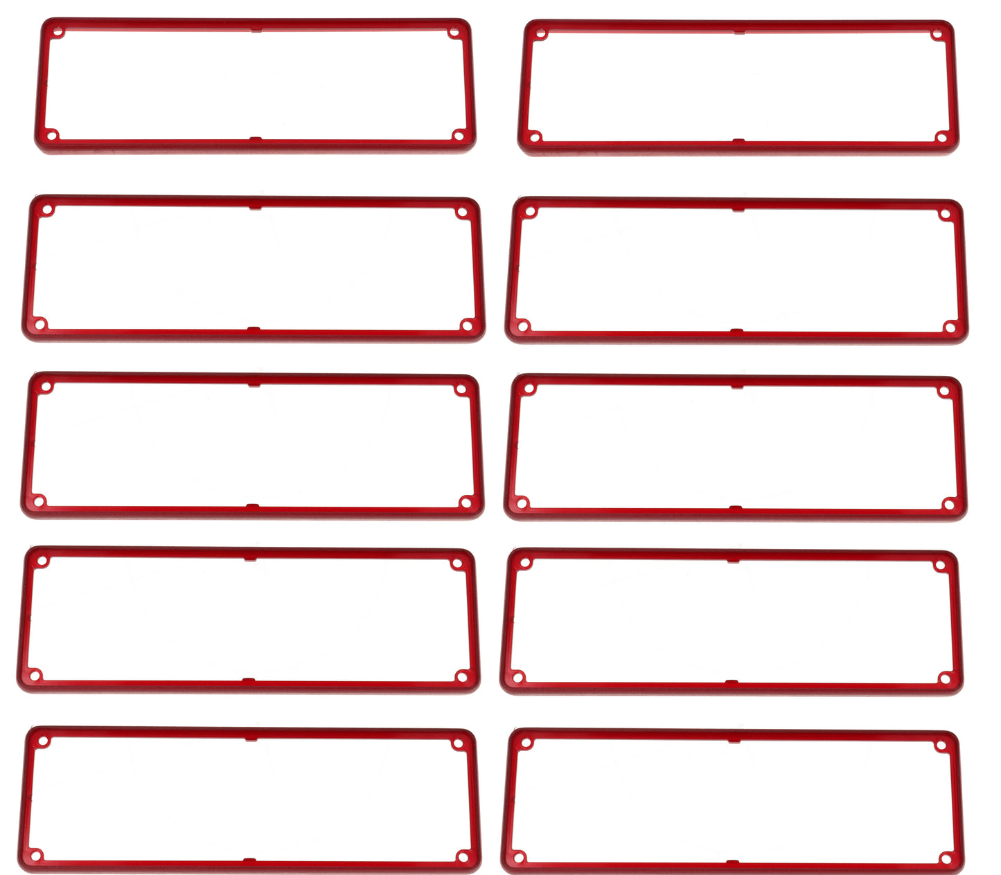Hammond 1455TBTRD-10 1455 Series Open Plastic Bezels, Translucent Red, 10-pack, For 1455T Series Metal End Plate Enclosures.