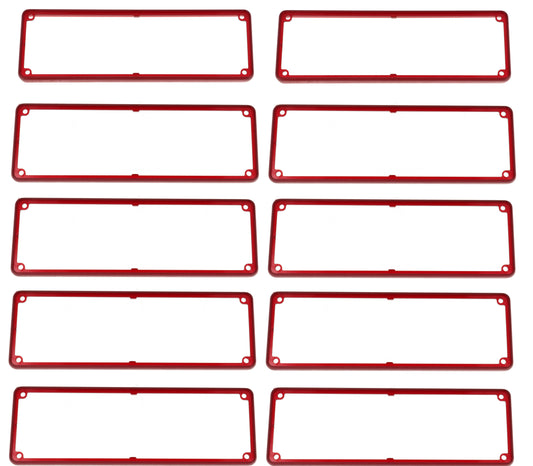 Hammond 1455TBTRD-10 1455 Series Open Plastic Bezels, Translucent Red, 10-pack, For 1455T Series Metal End Plate Enclosures.