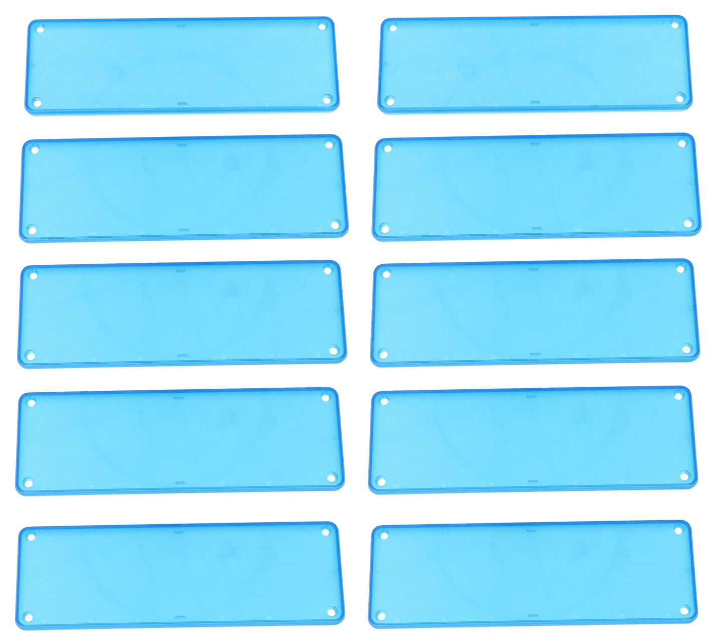 Hammond 1455TPLTBU-10 1455 Series Closed Plastic Bezels/End Caps, Translucent Blue, 10-pack, For 1455T Series Enclosures.
