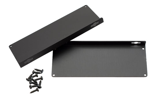 Hammond 1455UFBK 1455 Series Flanged Aluminum End Panel Kit, Black Anodized, Pair, For 1455U Series Enclosures.