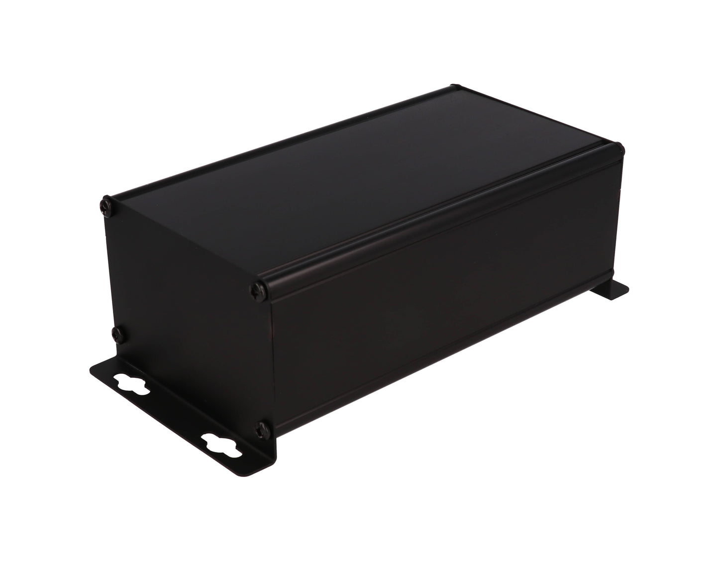 Hammond 1455ZT1601BK Wallmount Extruded Aluminum Enclosure, Black with L-Brackets 6.3" x 3.5" x 2.2"