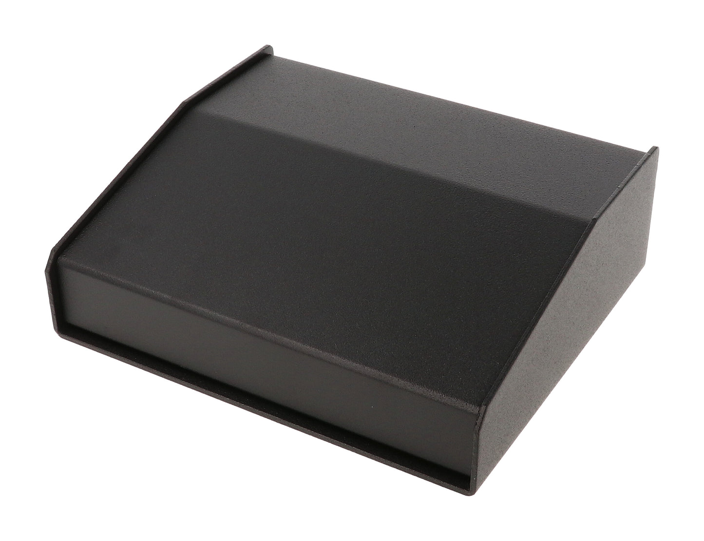 Hammond 1456FE2BKBK Sloped Aluminum Console Enclosure, 15 Degree Black Top / Black Case 6.50" x 5.50" x 2.00"