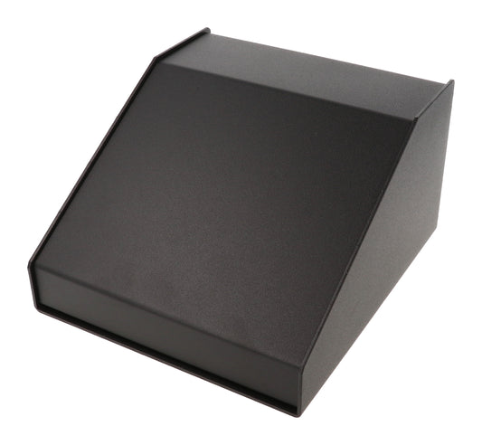 Hammond 1456FG4BKBK Sloped Aluminum Console Enclosure, 30 Degree Black Top / Black Case 6.50" x 7.20" x 4.00"