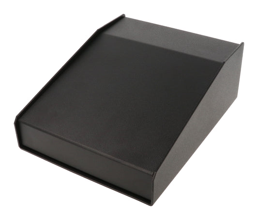 Hammond 1456FH3BKBK Sloped Aluminum Console Enclosure, 15 Degree Black Top / Black Case 6.50" x 8.30" x 3.00"