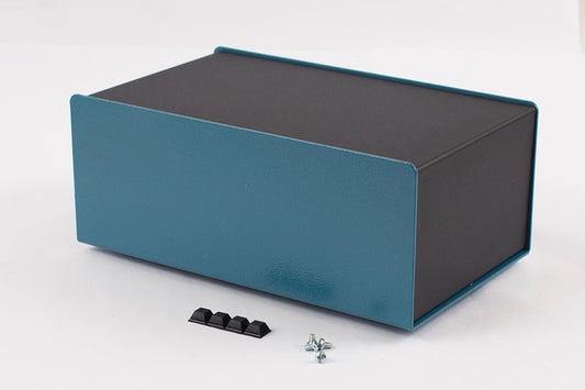 Hammond 1456NEK4BKBU Non-Sloped Aluminum Console Enclosure, Black Top / Blue Case 6.00" x 10.00" x 4.00"