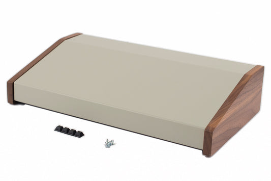 Hammond 1456PH3WHCWW Sloped Console Enclosure, Solid Oiled Walnut Sides, Steel Base, Aluminum Top, 15 Degree 14.00" x 8.30" x 3.00"