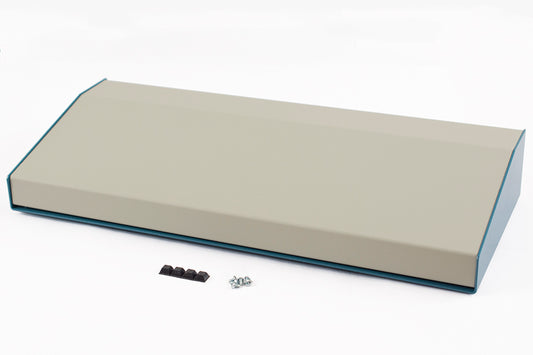 Hammond 1456WH3WHBU Sloped Aluminum Console Enclosure, 15 Degree Beige Top / Blue Case 20.00" x 8.30" x 3.00"