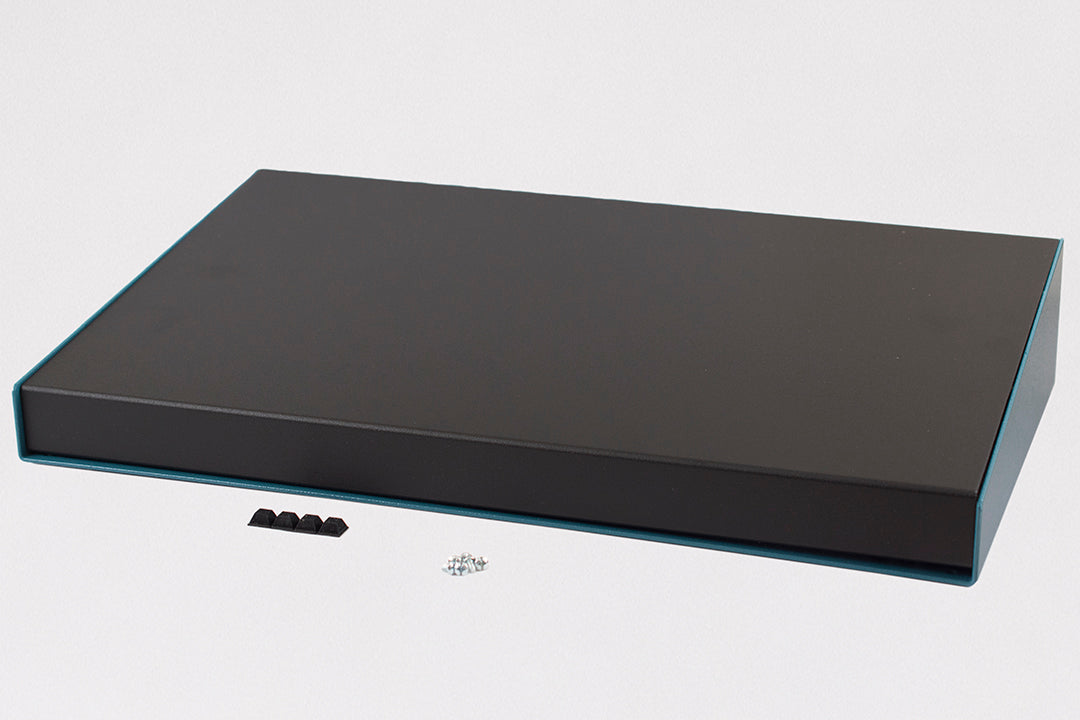 Hammond 1456WL1BKBU Sloped Aluminum Console Enclosure, 10 Degree Black Top / Blue Case 20.00" x 11.30" x 3.50"