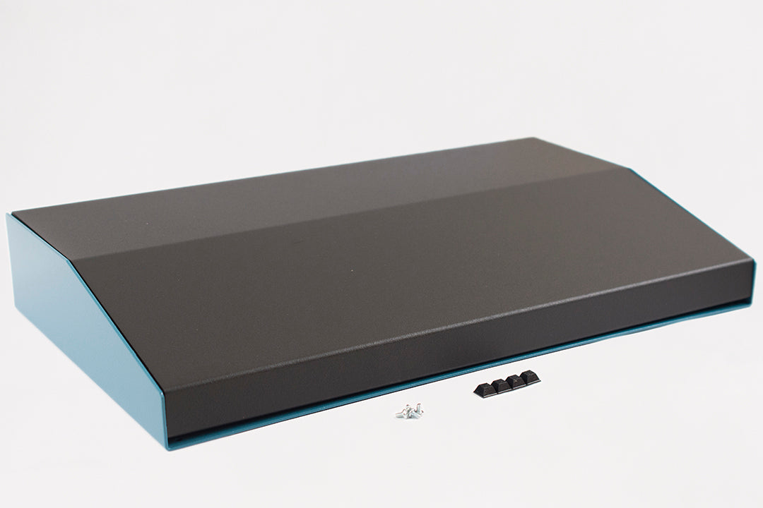Hammond 1456WL3BKBU Sloped Aluminum Console Enclosure, 15 Degree Black Top / Blue Case 20.00" x 11.30" x 3.00"
