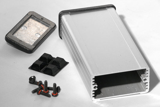 Hammond 1457C1202E 1457 Series EMI/RFI Shielded Watertight Extruded Aluminum Enclosure, IP65, Flanged Diecast Aluminum End Panels, 120 mm x 59 mm x 31 mm (4.73" x 2.32" x 1.21"), Clear Anodized.