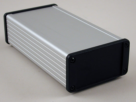 Hammond 1457K1601 1457 Series Watertight Extruded Aluminum Enclosure, IP65, Diecast Aluminum End Panels, 160 mm x 84 mm x 44 mm (6.30" x 3.30" x 1.73"), Clear Anodized.