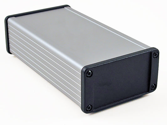 Hammond 1457K1601E 1457 Series EMI/RFI Shielded Watertight Extruded Aluminum Enclosure, IP65, Diecast Aluminum End Panels, 160 mm x 84 mm x 44 mm (6.30" x 3.30" x 1.73"), Clear Anodized.