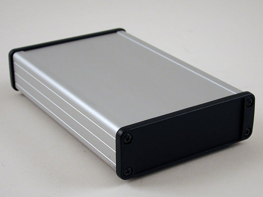 Hammond 1457L1601 1457 Series Watertight Extruded Aluminum Enclosure, IP65, Diecast Aluminum End Panels, 160 mm x 104 mm x 32 mm (6.30" x 4.09" x 1.26"), Clear Anodized.