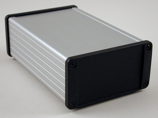 Hammond 1457N1601 1457 Series Watertight Extruded Aluminum Enclosure, IP65, Diecast Aluminum End Panels, 160 mm x 104 mm x 55 mm (6.30" x 4.09" x 2.15"), Clear Anodized.