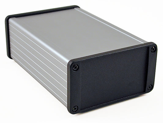 Hammond 1457N1601E 1457 Series EMI/RFI Shielded Watertight Extruded Aluminum Enclosure, IP65, Diecast Aluminum End Panels, 160 mm x 104 mm x 55 mm (6.30" x 4.09" x 2.15"), Clear Anodized.