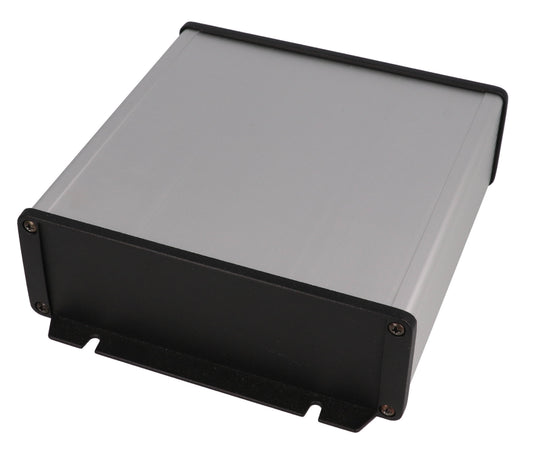Hammond 1457T1602 1457 Series Watertight Extruded Aluminum Enclosure, IP65, Flanged Diecast Aluminum End Panels, 160 mm x 165 mm x 55 mm (6.30" x 6.51" x 2.15"), Clear Anodized.