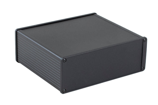 Hammond 1457U1601BK 1457 Series Watertight Extruded Aluminum Enclosure, IP65, Diecast Aluminum End Panels, 160 mm x 191 mm x 68 mm (6.30" x 7.52" x 2.68"), Black Powder Coated.