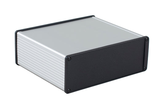 Hammond 1457U1601E 1457 Series EMI/RFI Shielded Watertight Extruded Aluminum Enclosure, IP65, Diecast Aluminum End Panels, 160 mm x 191 mm x 68 mm (6.30" x 7.52" x 2.68"), Clear Anodized.