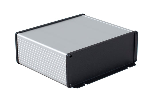Hammond 1457U1602E 1457 Series EMI/RFI Shielded Watertight Extruded Aluminum Enclosure, IP65, Flanged Diecast Aluminum End Panels, 160 mm x 191 mm x 68 mm (6.30" x 7.52" x 2.68"), Clear Anodized.