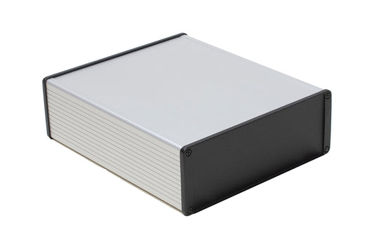 Hammond 1457U2201E 1457 Series EMI/RFI Shielded Watertight Extruded Aluminum Enclosure, IP65, Diecast Aluminum End Panels, 220 mm x 191 mm x 68 mm (8.66" x 7.52" x 2.68"), Clear Anodized.