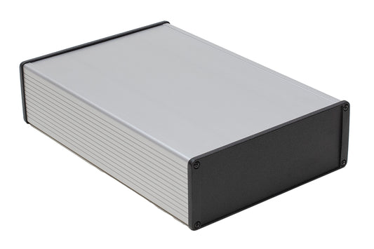 Hammond 1457U2801 1457 Series Watertight Extruded Aluminum Enclosure, IP65, Diecast Aluminum End Panels, 280 mm x 191 mm x 68 mm (11.02" x 7.52" x 2.68"), Clear Anodized.