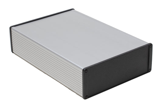 Hammond 1457U2801E 1457 Series EMI/RFI Shielded Watertight Extruded Aluminum Enclosure, IP65, Diecast Aluminum End Panels, 280 mm x 191 mm x 68 mm (11.02" x 7.52" x 2.68"), Clear Anodized.