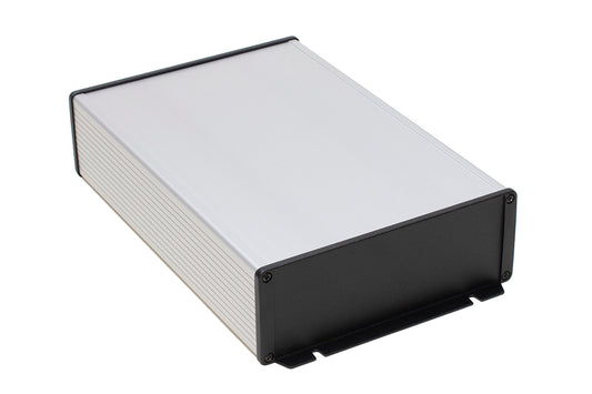 Hammond 1457U2802 1457 Series Watertight Extruded Aluminum Enclosure, IP65, Flanged Diecast Aluminum End Panels, 280 mm x 191 mm x 68 mm (11.02" x 7.52" x 2.68"), Clear Anodized.