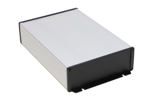 Hammond 1457U2802E 1457 Series EMI/RFI Shielded Watertight Extruded Aluminum Enclosure, IP65, Flanged Diecast Aluminum End Panels, 280 mm x 191 mm x 68 mm (11.02" x 7.52" x 2.68"), Clear Anodized.