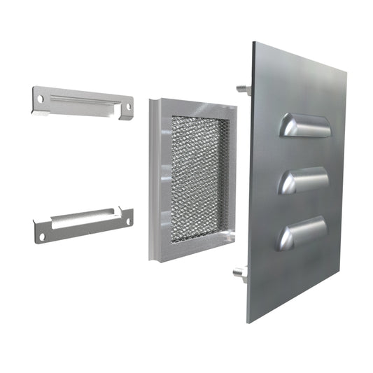 Hammond 1481L3R55SS Type 3R Louvered Vent Kit, 5.56" x 5.30", Indoor/Outdoor Enclosure Ventilation, 304 Stainless Steel.