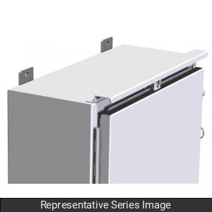 Hammond DK24LG Drip Shield Kit for 24" W Type 12, 4 and 4X Wall-Mount Enclosures, 14-Gauge Painted Steel, Light Gray, Hardware Included.