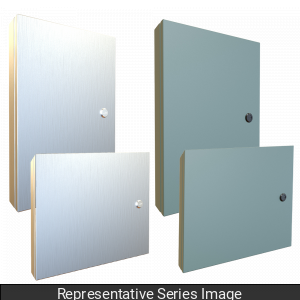 Hammond 1481SSDH3624 Deep Hinged HMI Cover Kit, 34.19" x 20.14", Quarter Turn Latch, 2.5" Extra Depth, 316L Stainless Steel.