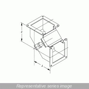 Hammond 1485F9P Wireway 90 Degree Elbow, 12" x 6", Steel/ANSI 61 Gray.