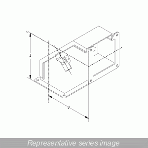 Hammond 1485E9Q Type 12 Lay-In Wireway 90° Elbow, Outside Opening for 8" x 8" Wireway, Steel/ANSI 61 Gray.