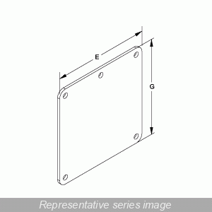 Hammond 1487DH Wireway Cover Plate, 6" x 6", Steel/ANSI 61 Gray.