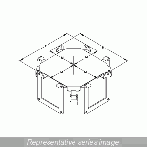 Hammond 1485DY Type 12 Lay-In Wireway Cross Fitting for 6" x 6" Wireway, Steel/ANSI 61 Gray.