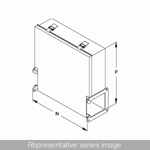 Hammond 1485DJ Type 12 Lay-In Wireway Junction Box for 6" x 6" Wireway, Includes Inner Panel, Steel/ANSI 61 Gray.