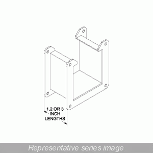 Hammond 1485CM2 Type 12 Lay-In Wireway Nipple, 2" Long for 4" x 4" Wireway, Steel/ANSI 61 Gray.