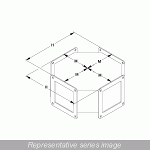 Hammond 1487EY Wireway 45 Degree Elbow, 8" x 8", Steel/ANSI 61 Gray.