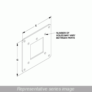 Hammond 1487ERCC Wireway Reducer, Center Hole, Reduces 8" x 8" to 4" x 4", Steel/ANSI 61 Gray.