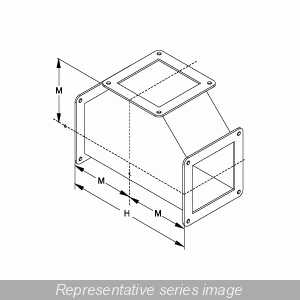 Hammond 1487ET Wireway Tee Fitting, 8" x 8", Steel/ANSI 61 Gray.