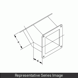 Hammond 1487D4PSS Stainless Steel Wireway 45 Degree Elbow, 6" x 6", 304 Stainless Steel.