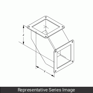 Hammond 1487E9PSS Stainless Steel Wireway 90 Degree Elbow, 8" x 8", 304 Stainless Steel.